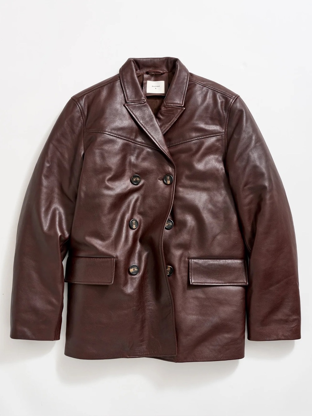 Billy Reid Insulated Leather Bond Peacoat Retail $1,998.00 NWT